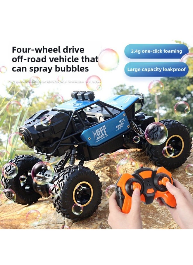 Generic - Direct Bubble Blowing Remote Control Alloy Four-wheel Drive Off-road Vehicle Bubble Machine Toy Car High-speed Climbing Car Boy-Color:Alloy Bubble Blowing Off-road Vehicle [Lamp + Bubble Blowing + Four-wheel Drive] Black - Image 1