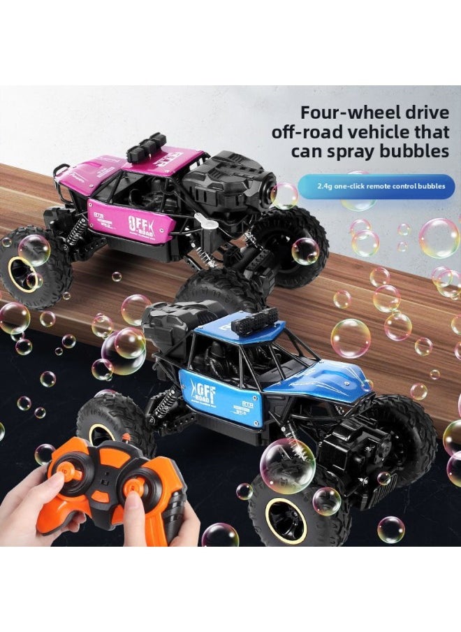Generic - Direct Bubble Blowing Remote Control Alloy Four-wheel Drive Off-road Vehicle Bubble Machine Toy Car High-speed Climbing Car Boy-Color:Alloy Bubble Blowing Off-road Vehicle [Lamp + Bubble Blowing + Four-wheel Drive] Black - Image 1