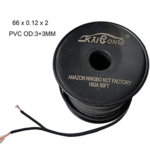 KCT 16AWG Gauge Speaker Cable Speaker Wire Black 50FT - Image 3