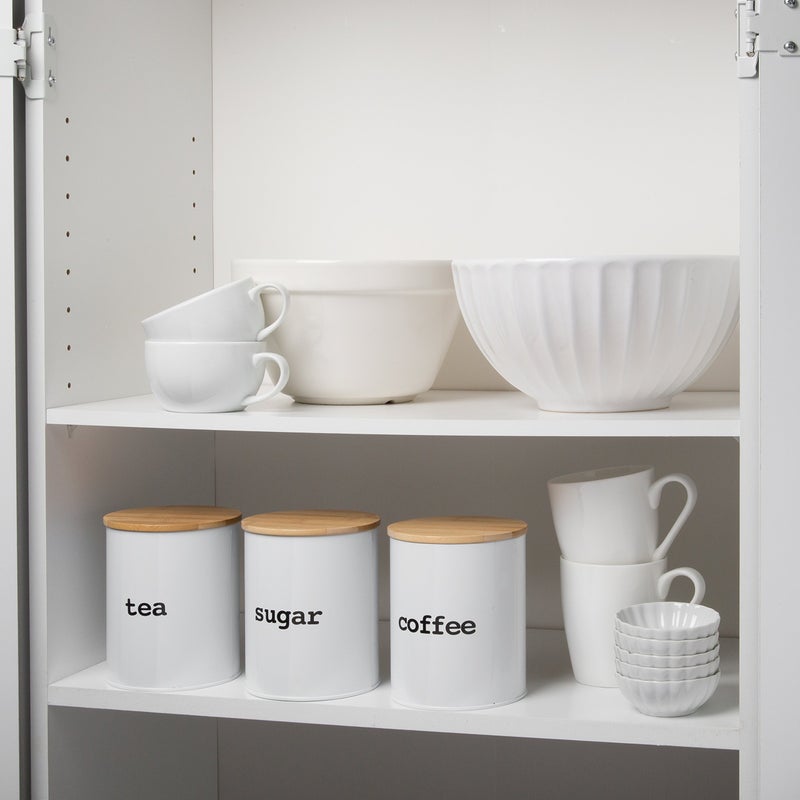 Good Cooking Kitchen Canister Set with Air Tight Bamboo Lids- 3 Food Storage Containers for Coffee, Tea and Sugar - Image 2