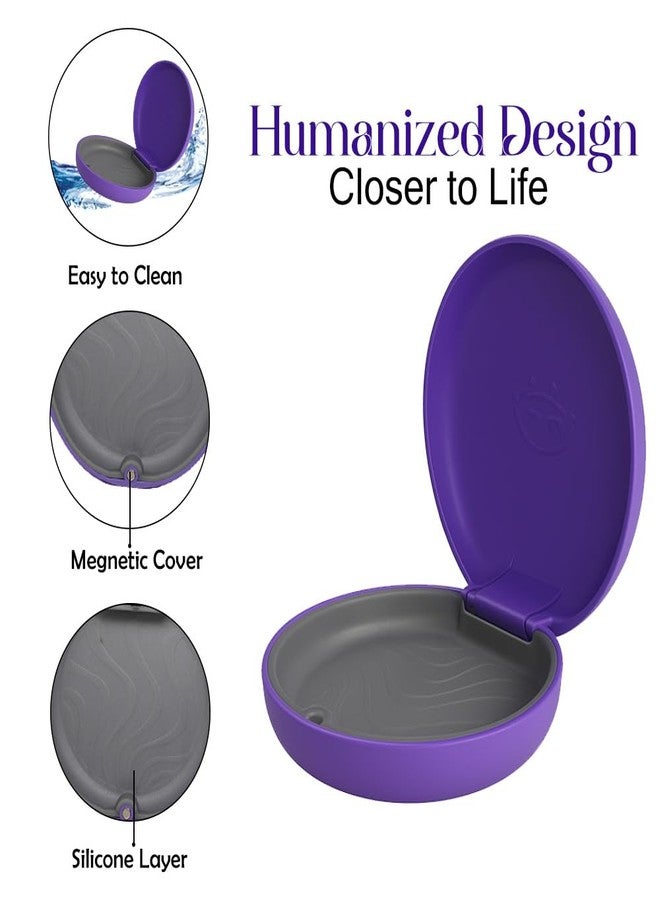 Dentosmile Slim Aligner Case/Aligner and Retainer Case/Dental Orthodontic Retainer Box - Violet Color with Silicone Layer - Image 2