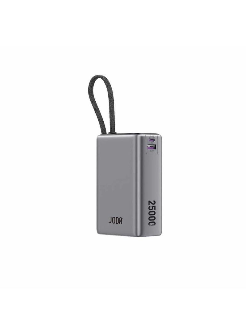 جودا بطارية متنقلة JODA NEON بقوة 100 واط بسعة 25000 ملي امبير بمنفذ تايب سي ومنفذ يو اس بي مع سلك تايب سي مدمج - Image 1