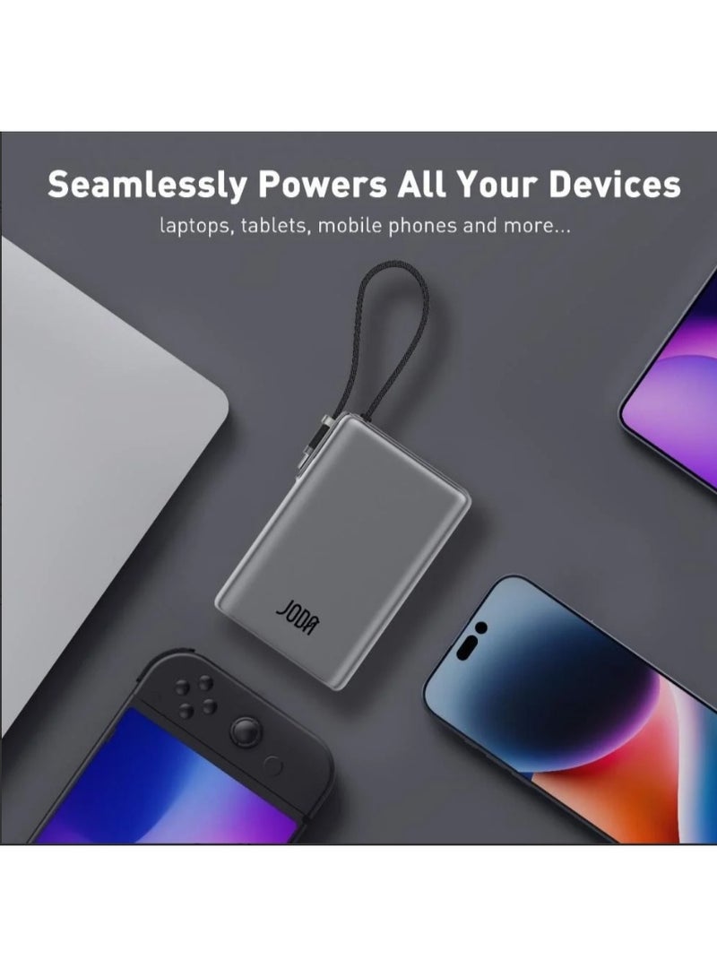 جودا بطارية متنقلة JODA NEON بقوة 100 واط بسعة 25000 ملي امبير بمنفذ تايب سي ومنفذ يو اس بي مع سلك تايب سي مدمج - Image 3