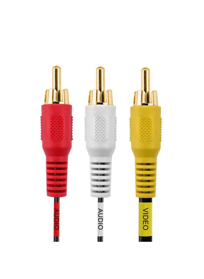 Cmple 3-Male RCA to 3-Male RCA Composite Video Audio A/V AV Cable Gold Plated - 50 Feet - Image 3