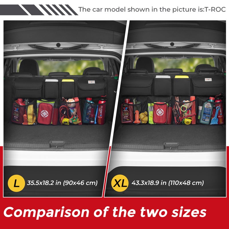 SURDOCA Car Trunk Organizer, LARGE CAPACITY Car Storage Bag with 8 Pockets, 7X Upgraded Trunk Storage Organizer for Car, SUV, Truck, MPV - Image 5