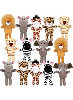 Elcoho Elcoho 14 Pieces Safari Mini Jungle Animal Plush Toys Small Stuffed Forest Animals Plush Toys 5.9 Inch Keychain Decorations for Animal Themed Parties Goody Bags Filler Favors (Standing)  - Image 1