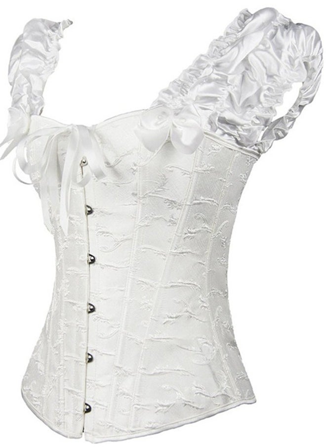 Loquat Double Shoulder Steel Bone Corset White  - Image 2