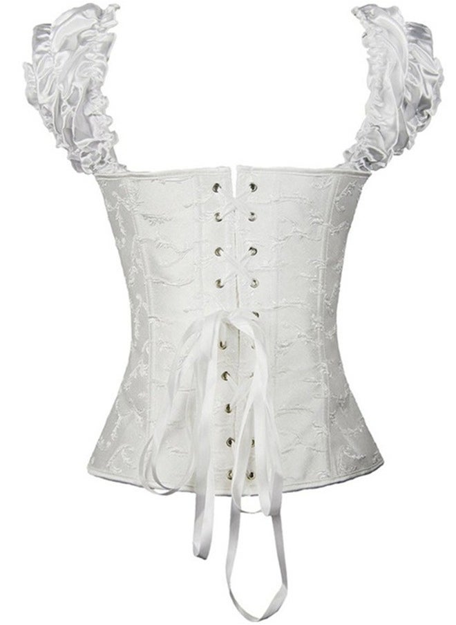 Loquat Double Shoulder Steel Bone Corset White  - Image 3