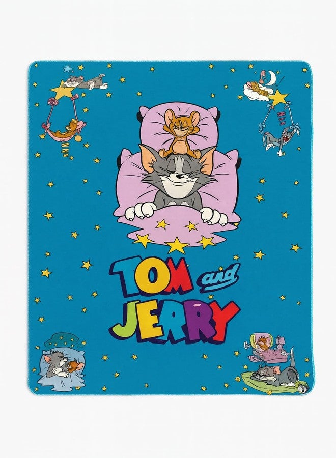 CUTEABLY Tom & Jerry Baby Blanket, 110x110 cm, Super Soft Reversible, Skin-Friendly, Breathable - Image 1