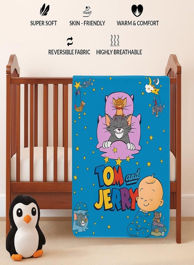 CUTEABLY Tom & Jerry Baby Blanket, 110x110 cm, Super Soft Reversible, Skin-Friendly, Breathable - Image 2