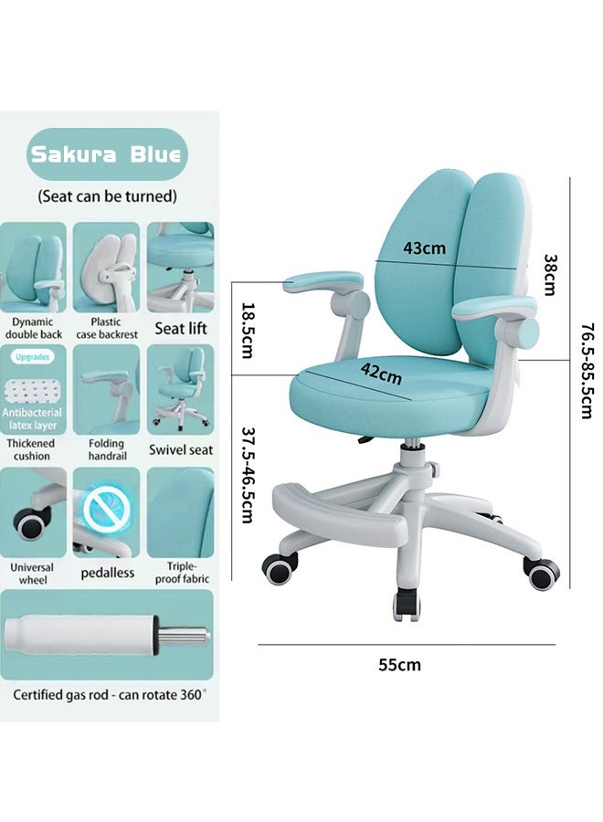 Generic Kids Desk Chair, Study Chair for Boys Girls with Height Adjustable, Swivel Task Student Chairs for 4-12, Growing Teen Office Chair for Home/School/Office  - Image 2