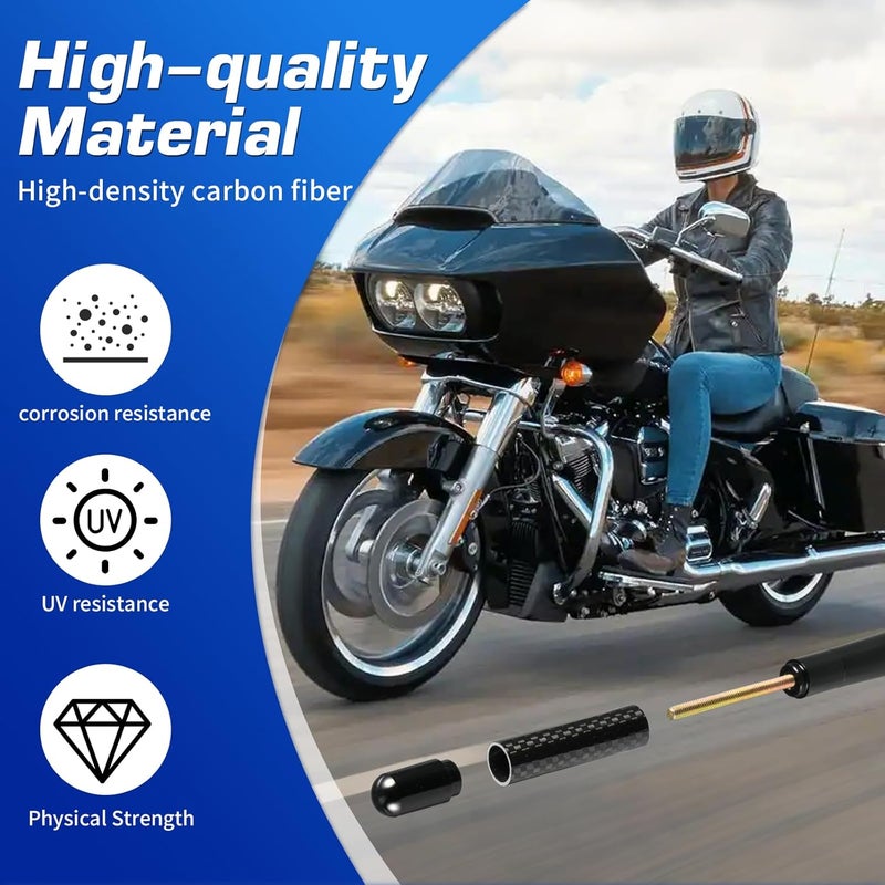 Tecreddy StickyDeal 2-Pack 4.7 inch Motorcycle Antenna Replacement for Harley Davidson 1989-2021 - Image 4