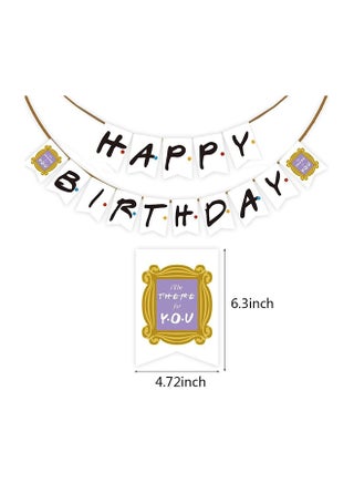 Goldedge Happy Birthday Ill Be There For You Party Decoration Banner with FRIENDS and Family Wall Hanging - view 2