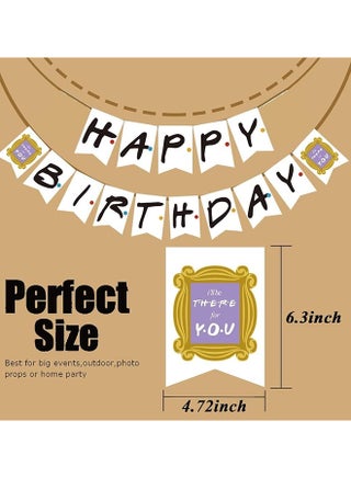 Goldedge Happy Birthday Ill Be There For You Party Decoration Banner with FRIENDS and Family Wall Hanging - view 3