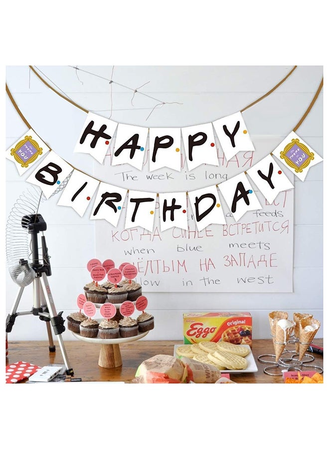 Goldedge Happy Birthday Ill Be There For You Party Decoration Banner with FRIENDS and Family Wall Hanging - Image 1