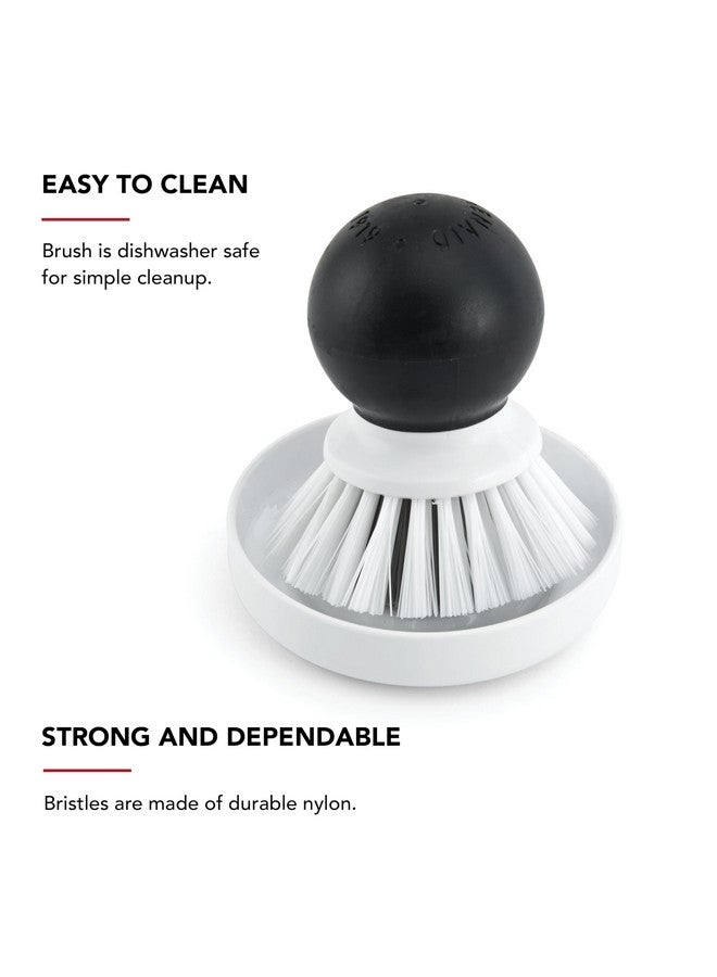 KitchenAid Palm Brush With Dish Tray to Keep Countertops Dry and Clean, Durable Nylon Bristles for Tough Cleaning, Dishwasher Safe, 2-Piece, Black - Image 3