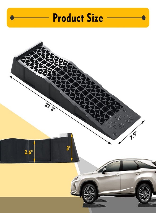 Donext Ramps Low Profile Plastic Car Service Ramps 3 Ton Truck Vehicle - 2 Pack - Image 2