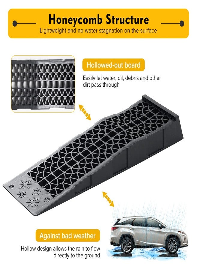 Donext Ramps Low Profile Plastic Car Service Ramps 3 Ton Truck Vehicle - 2 Pack - Image 4