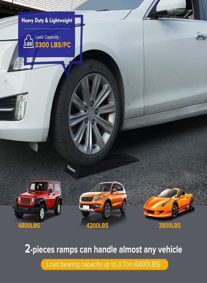 Donext Ramps Low Profile Plastic Car Service Ramps 3 Ton Truck Vehicle - 2 Pack - Image 5