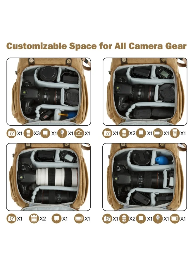 Bagsmart  BAGSMART Khaki Photo Series/ Photo Camera Backpack  | Best Price UAE