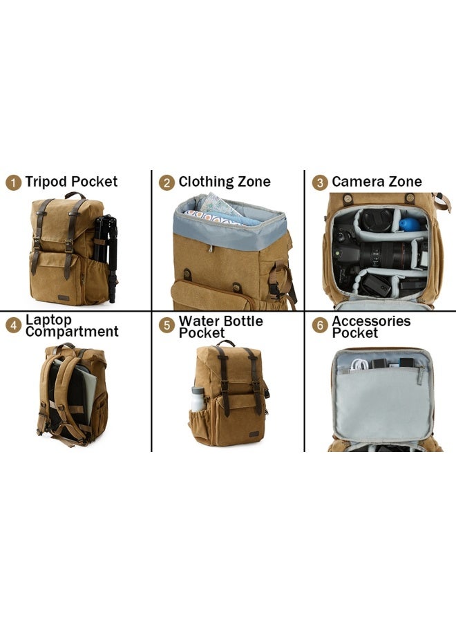 BAGSMART BAGSMART Khaki Photo Series/ Photo Camera Backpack - Image 5