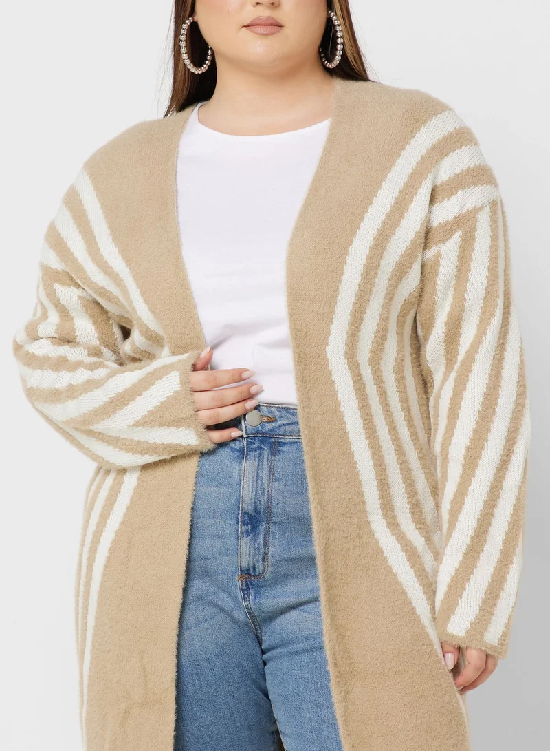 Ginger Plus Printed Longline Cardigan