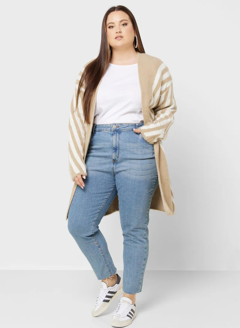 Ginger Plus Printed Longline Cardigan