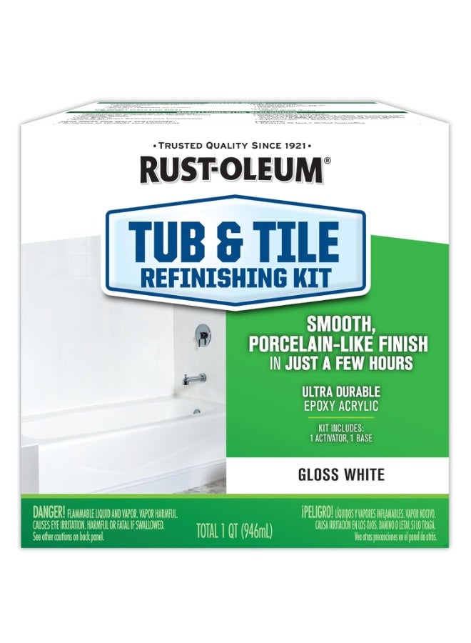 RUST-OLEUM Tub And Tile Refinishing 2-Part Kit, Gloss White - Image 1