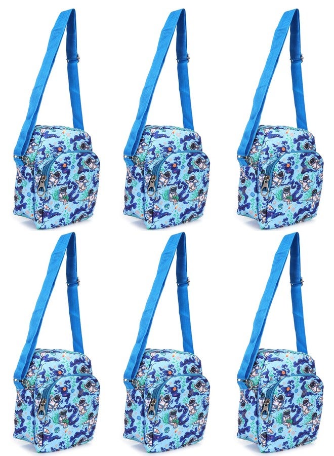 Asera Space Printed Sling Bag/Picnic Bag For Kids - Birthday Return Gifts For Girls/Boys/Kids (Space 6 Pcs), Blue - Image 1