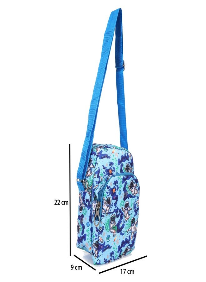Asera Space Printed Sling Bag/Picnic Bag For Kids - Birthday Return Gifts For Girls/Boys/Kids (Space 6 Pcs), Blue - Image 2