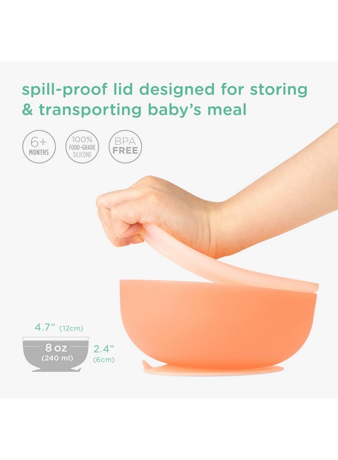 Olababy 100% Silicone Suction Bowl with Lid for Independent Feeding | First Stage Self Feeding Essential for Toddlers and Kids| Baby Led Weaning Snack Feeder | Food Container and Storage | - Image 3