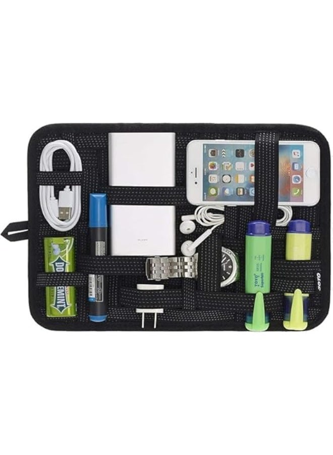 منظم معدات السفر متعدد الاستخدامات – حافظة تنظيم لملحقات وبطاقات الذاكرة والفلاش ميموري والكيبلات والشواحن –فرش التجميل والأقلام تصميم عملي وخفيف للحفظ الآمن أثناء السفر - Image 1
