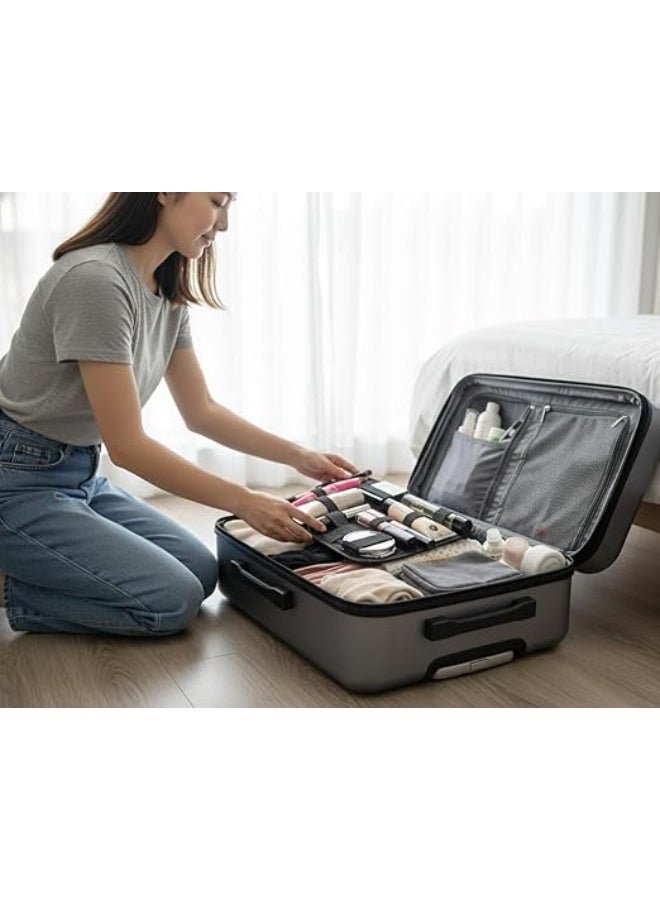 منظم معدات السفر متعدد الاستخدامات – حافظة تنظيم لملحقات وبطاقات الذاكرة والفلاش ميموري والكيبلات والشواحن –فرش التجميل والأقلام تصميم عملي وخفيف للحفظ الآمن أثناء السفر - Image 2