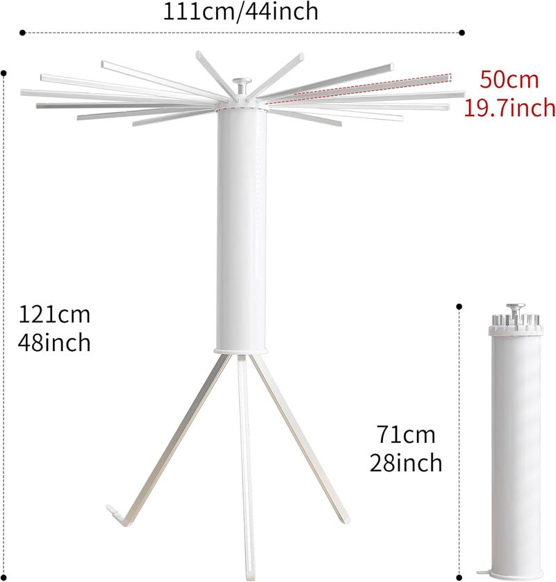 RFOUO Clothes Drying Rack Tripod Aluminum-16rods,Portable Foldable Drying Rack,Drying Rack Clothing for Laundry Bedroom Household - Image 2