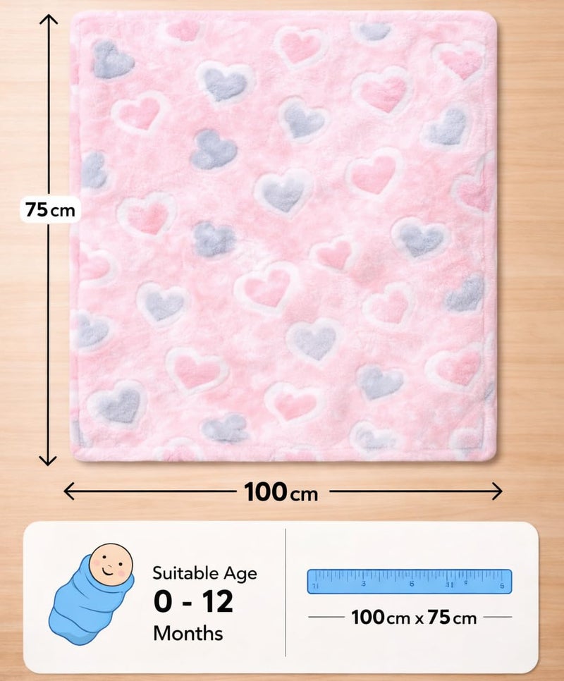 First Kick Luxury Soft Baby Blanket 100 x 75 cm Premium Fleece Newborn Swaddle Wrap All Season Warm Lightweight Blanket for 0-12 Months Crib Stroller Travel Use - Image 4
