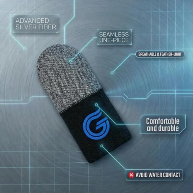 10-Pack Mobile Gaming Finger Sleeves, 0.15mm Ultra-Thin Nano Silver Fiber Material, Designed for Sweaty Hands, High-Sensitivity Touchscreen Finger Sleeves for PUBG/COD Mobile/FPS Games - Image 4