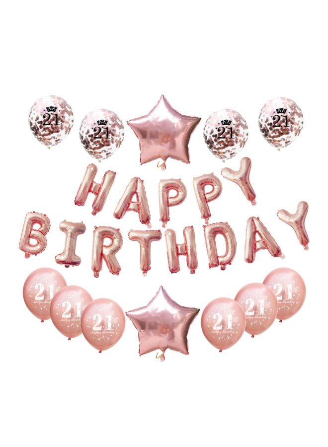 NIBEMINENT 25-Piece 21st Happy Birthday Themed Balloon Set - Image 1