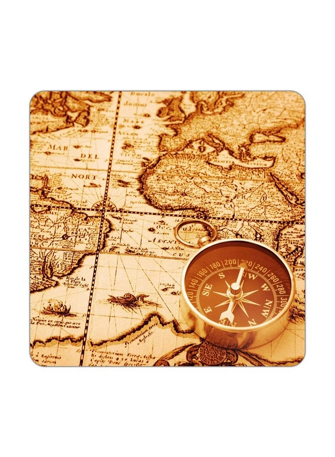 ASHVAH Map Print/Typography Tea/Coffee Mug/Designer Handmade Wooden Coaster Set for Home Kitchen, Office Desk - Set of 4 - Square: 10cm - Image 4