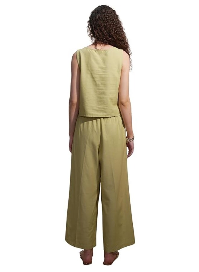 Vishudh Women's Co-ord Set | Trendy Matching Set for Casual & Chic Looks | Stylish Top & Bottom Co-ord for Women XL LIGHT GREEN - Image 3