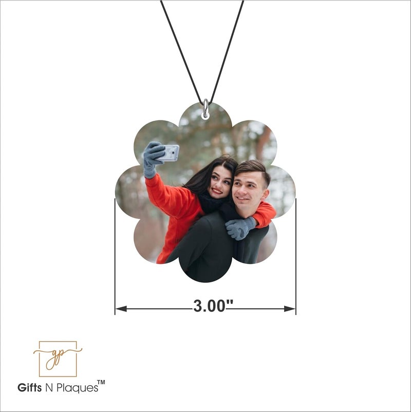 Giftsnplaques GIFTSNPLAQUES Personalized Photo Message Printed Hanging Plaque Material Acrylic with Uv Coating Size 3X3 InchPack of 1 Flower - Image 4