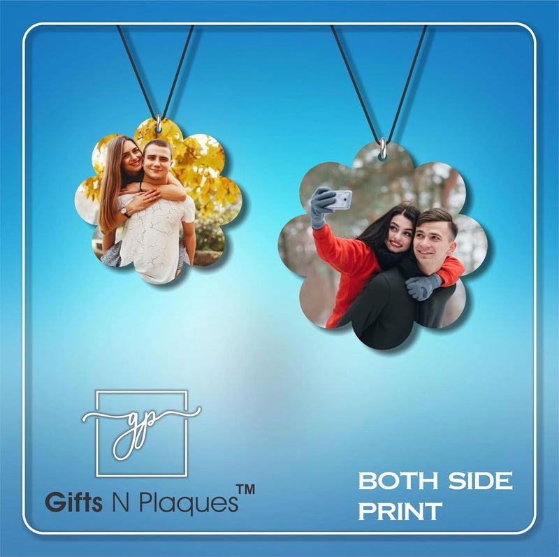 Giftsnplaques GIFTSNPLAQUES Personalized Photo Message Printed Hanging Plaque Material Acrylic with Uv Coating Size 3X3 InchPack of 1 Flower - Image 3