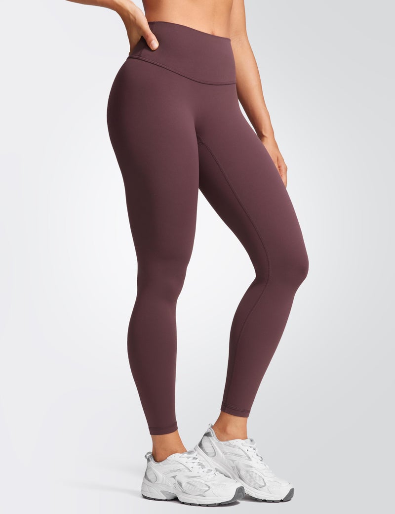 INGIA Womens High Waist No Front Seam Scrunch Butt Leggings Workouts 25 Inches V-Back Scrunch Booty Gym Yoga Pants Plumbrown XX-Small - Image 4