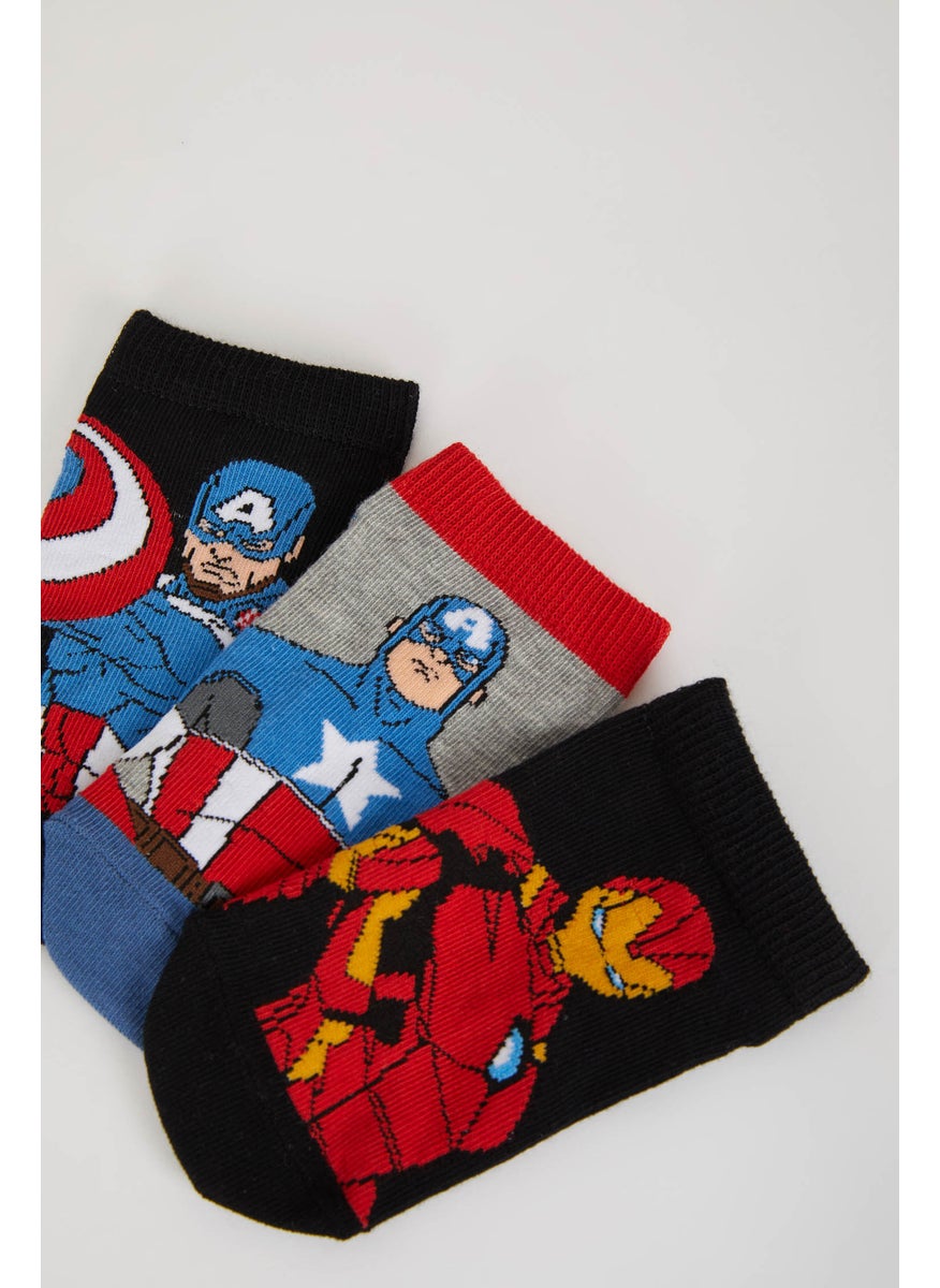 DeFacto Boy Marvel Avengers Licensed 3 pack Cotton Booties Socks  - Image 3