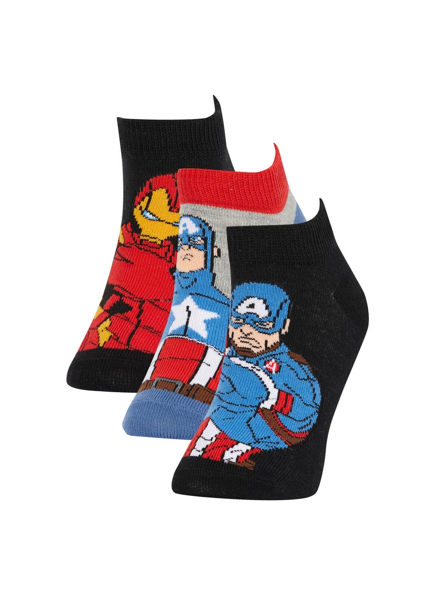 DeFacto Boy Marvel Avengers Licensed 3 pack Cotton Booties Socks  - Image 1