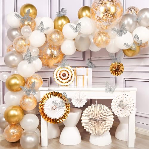 Rindion 84PCS 3D Butterfly Decorations, 3 Sizes 7 Styles Butterfly Wall Decor Silver Butterflies Decorations for Cake, Butterflies Party, Birthday, Wall - Image 5