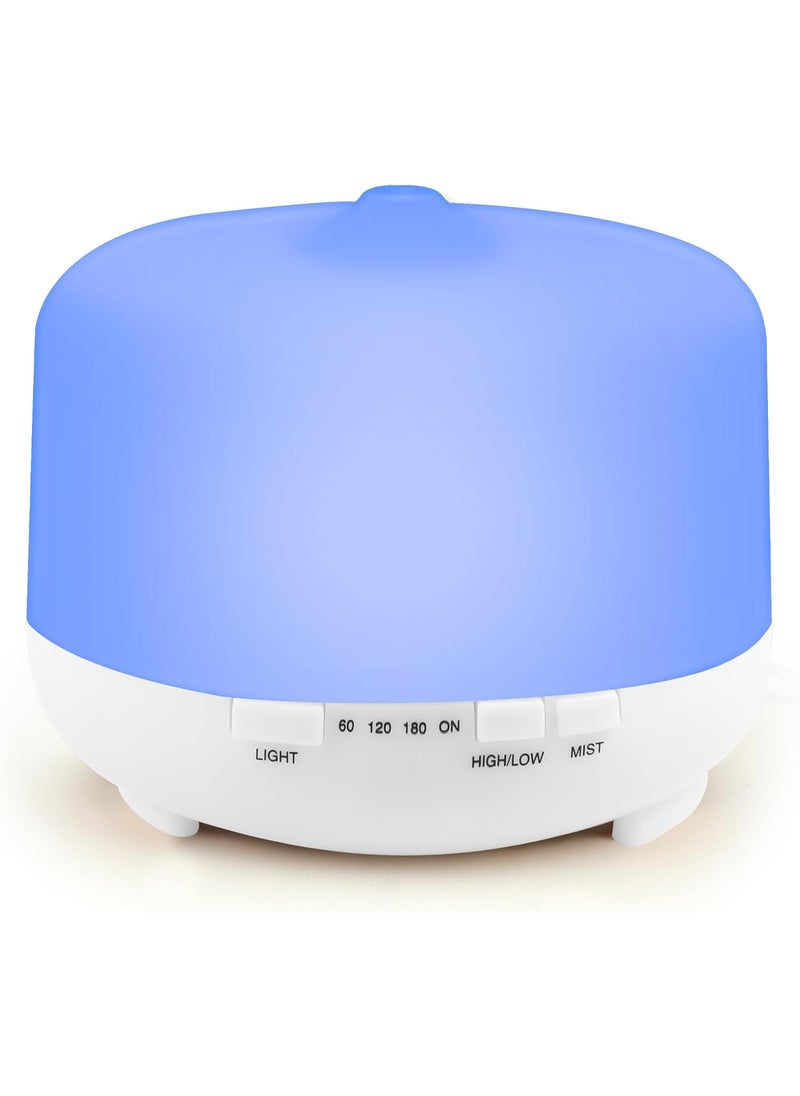 HAPPTWS HAPPTWS 500ml Essential Oil Diffuser - Cold Mist humidifier with 4 timers and 7 Color Settings, no Water auto Shut Off,Suitable for Room/Yoga Room/Office (White) 