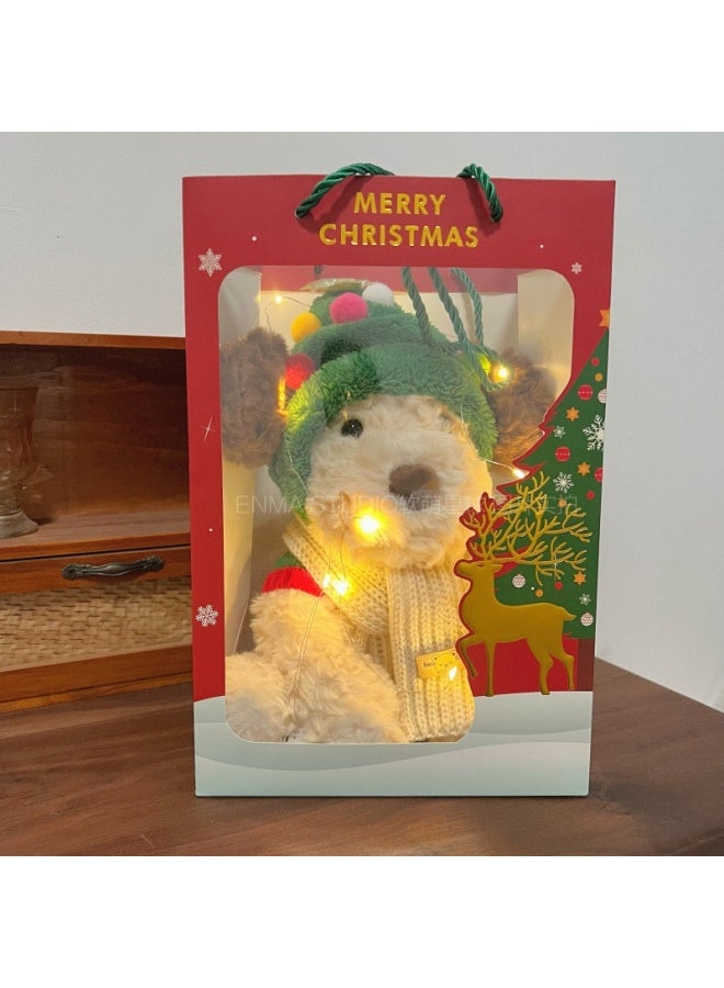 ENMA STUDIO Cute Grievance Jack Puppy Children Plush Doll Soothing Toys For Girls Holiday Gift-Specification:Standing Height About 35cm-Colour:Model + Gift Bag + Light String - Image 1