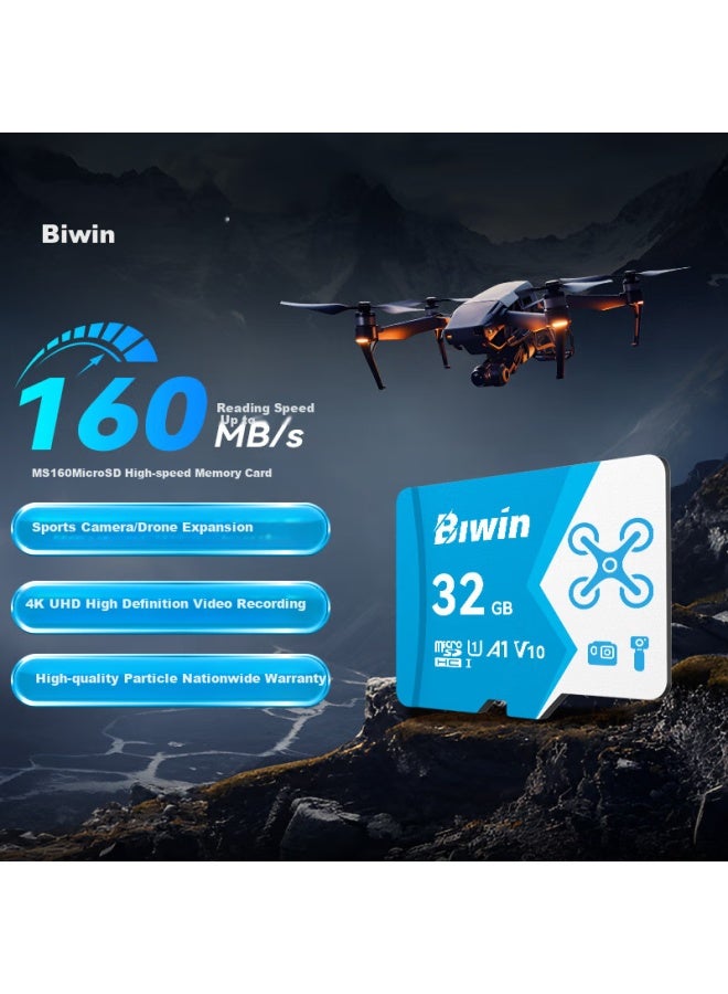 Biwin 32gb Tf Memory Card U3 V30 A2 4k Ms160 Storage Card, Read Speed 160mb/s, Compatible With Drones/sports Cameras/switch/monitor - Image 1