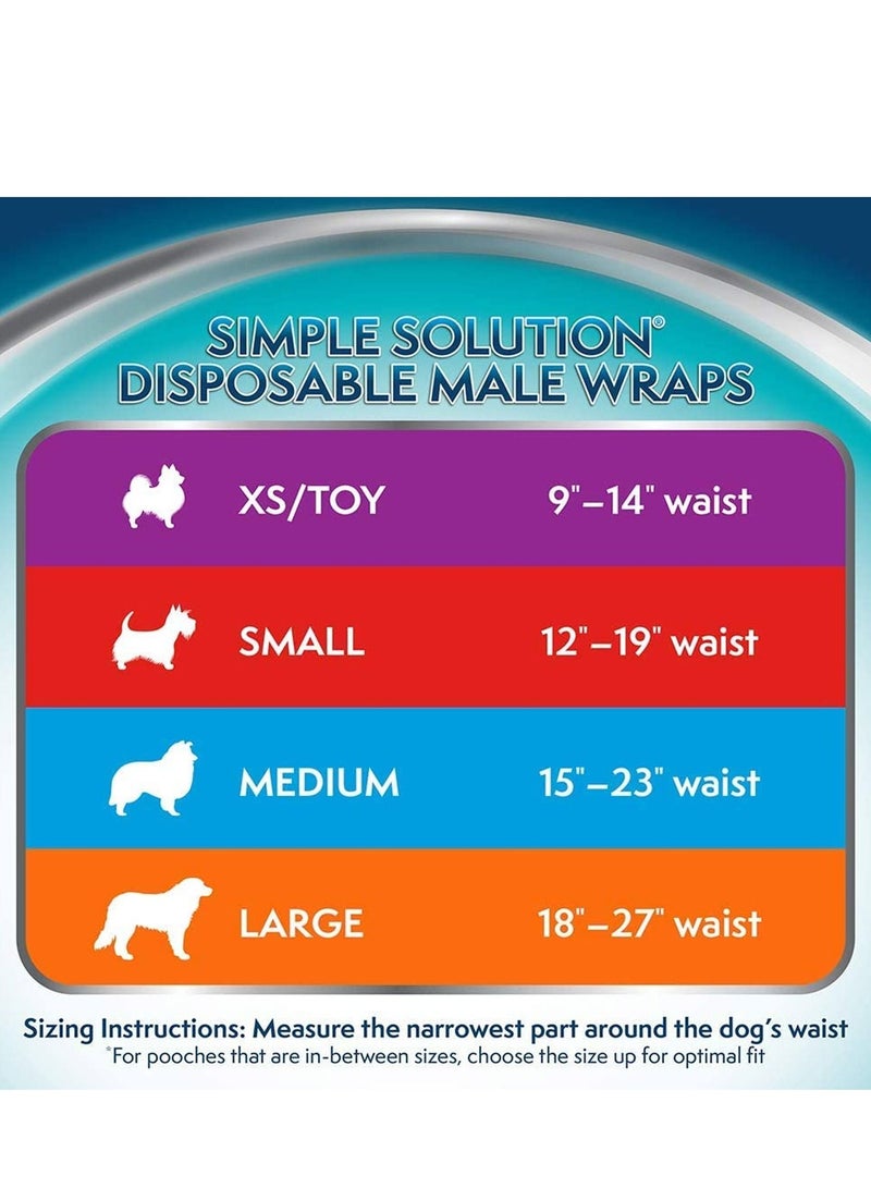 Simple Solution Small Disposable Male Dog Wraps 12Pc - Image 2
