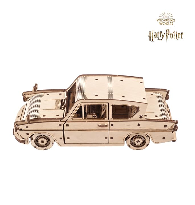 UGEARS Wooden 3D Puzzles for Adults - Flying Ford Anglia Harry Potter Puzzle 3D â€“ Harry Potter Flying Car Building Kits for Adults DIY Model Kit with Spring Drive 244 Pcs - Image 3